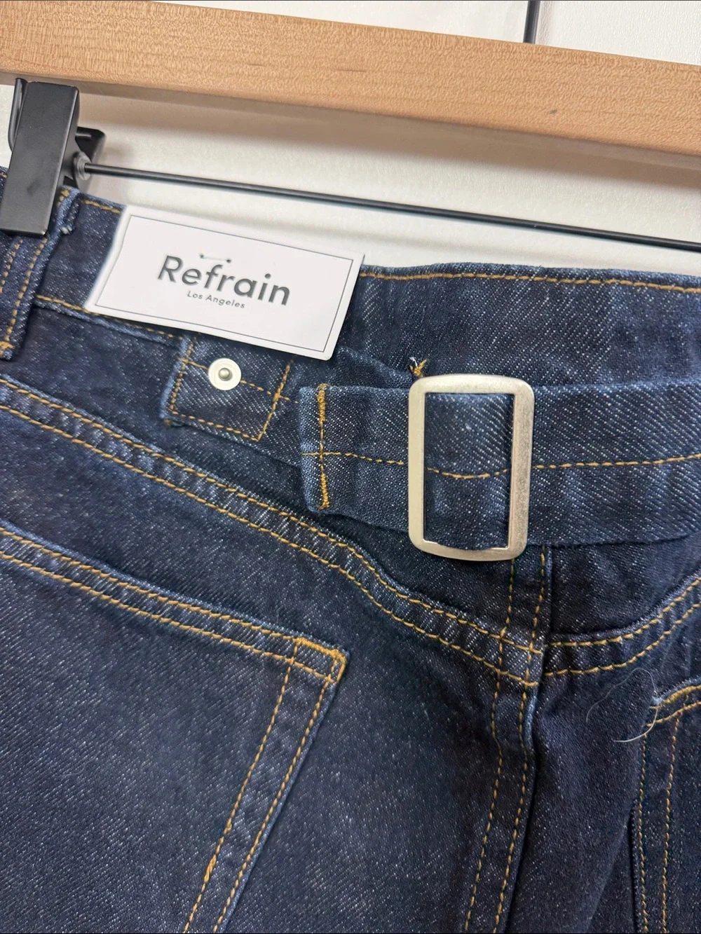 Refrain Denim mini skirt size 9/29. NWT